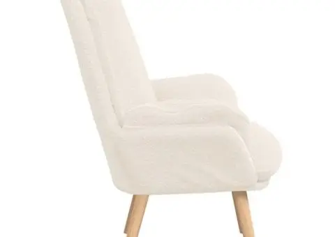 Cea mai tare fotoliu relaxant din stofă asemănătoare lânii crem - 5/5