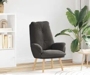 vidaXL Fotoliu relaxant gri închis din țesătură asemănătoare lânii