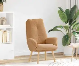vidaXL Fotoliu relaxant din țesătură bej asemănătoare lânii