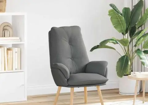 scaun de relaxare gri închis din țesătură - 1/5