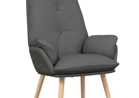 scaun de relaxare gri închis din țesătură - 2/5