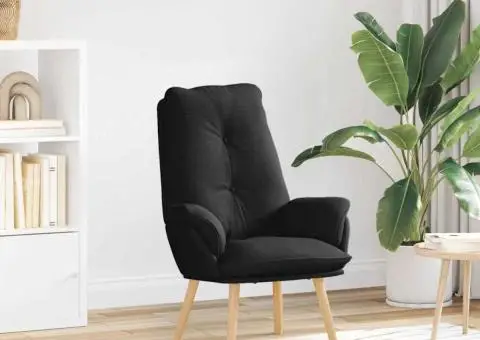 Fotoliu Relaxant din stofă neagră - 1/5