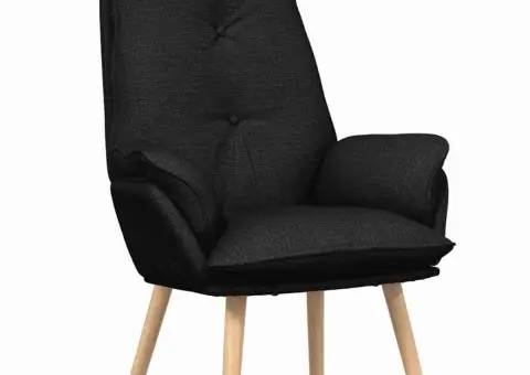 Fotoliu Relaxant din stofă neagră - 2/5