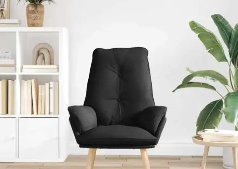 Fotoliu Relaxant din stofă neagră - 3/5