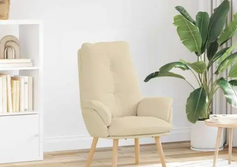 Fotoliu Relaxant din Material Crem - 1/5