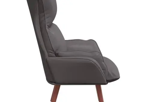 Fotoliu de relaxare, gri, piele ecologică - 5/5