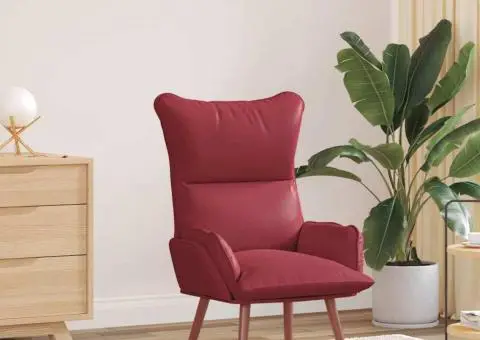 Fotoliu de relaxare, bordo, piele ecologică - 1/5