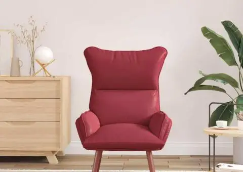 Fotoliu de relaxare, bordo, piele ecologică - 3/5