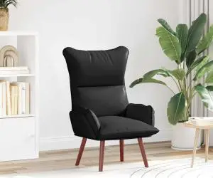 vidaXL Fotoliu de relaxare, negru, piele ecologică