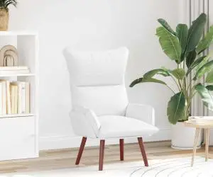 vidaXL Fotoliu de relaxare, alb, piele ecologică