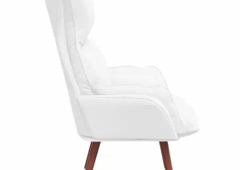 Fotoliu de relaxare, alb, piele ecologică - 5/5