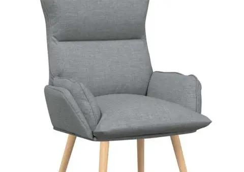 Fotoliu de relaxare, gri deschis, textil - 2/5