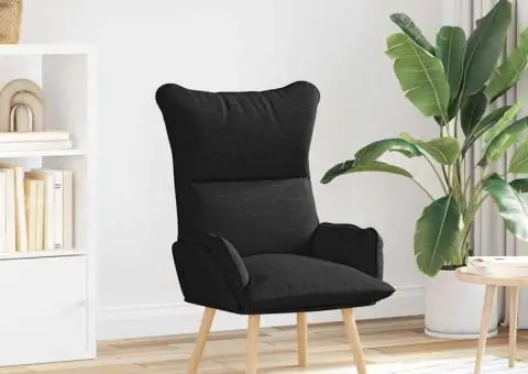 Fotoliu de relaxare, negru, textil - 1/5