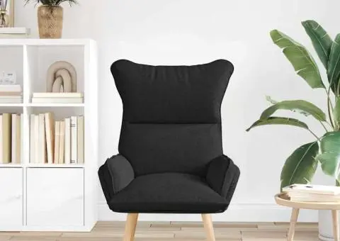 Fotoliu de relaxare, negru, textil - 3/5