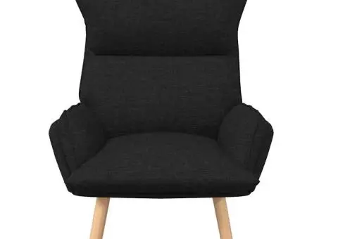 Fotoliu de relaxare, negru, textil - 4/5