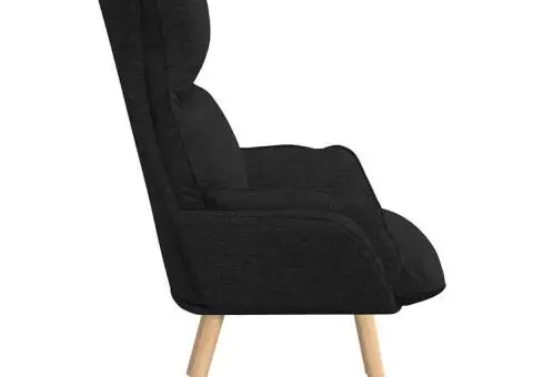 Fotoliu de relaxare, negru, textil - 5/5