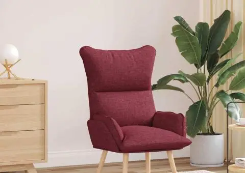 Fotoliu de relaxare, roșu, textil - 1/5