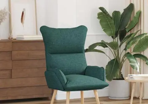 Fotoliu de relaxare, verde închis, textil - 1/5