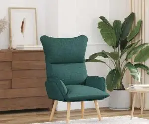 vidaXL Fotoliu de relaxare, verde închis, textil