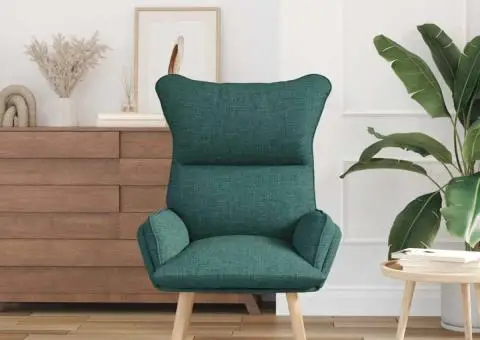 Fotoliu de relaxare, verde închis, textil - 3/5