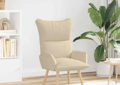 Fotoliu de relaxare, crem, textil - 1/5