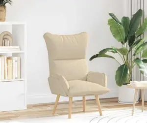vidaXL Fotoliu de relaxare, crem, textil