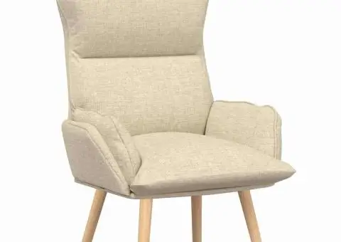 Fotoliu de relaxare, crem, textil - 2/5