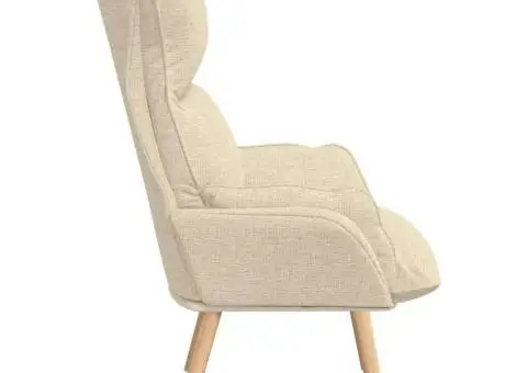 Fotoliu de relaxare, crem, textil - 5/5