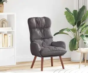 vidaXL Fotoliu de relaxare, gri, piele ecologică
