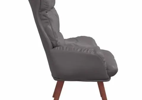 Fotoliu de relaxare, gri, piele ecologică - 5/5