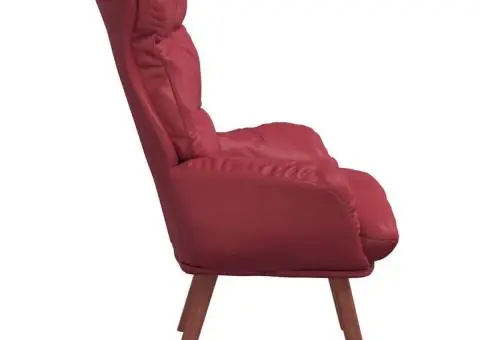 Fotoliu Relaxant Roșu Vânat din Piele Artificială - 5/5