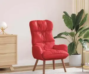 vidaXL Fotoliu de relaxare, roșu, piele ecologică