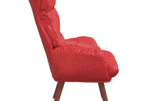 Fotoliu de relaxare, roșu, piele ecologică - 5/5