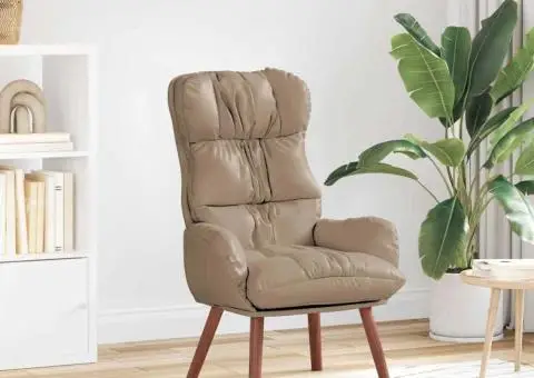 Fotoliu de relaxare, cappuccino, piele ecologică - 1/5