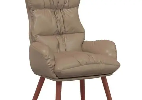Fotoliu de relaxare, cappuccino, piele ecologică - 2/5