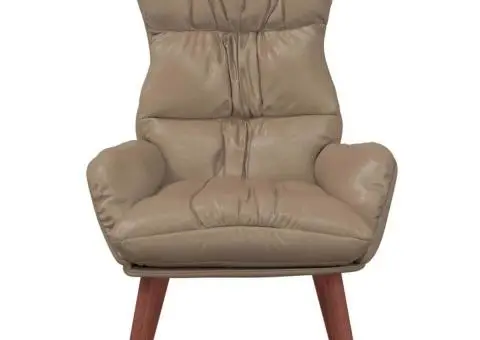 Fotoliu de relaxare, cappuccino, piele ecologică - 4/5