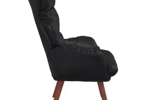 Fotoliu de relaxare, negru, piele ecologică - 5/5