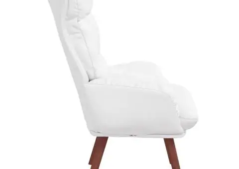 Fotoliu de relaxare, alb, piele ecologică - 5/5