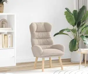 Fotoliu de relaxare, gri deschis, material similar lână
