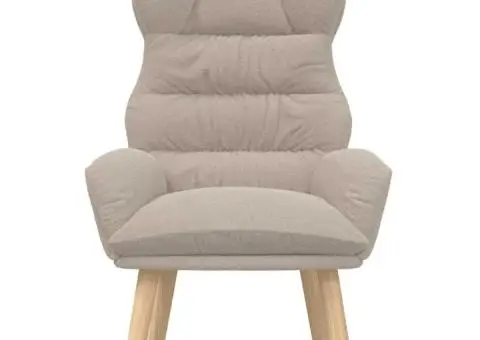 Fotoliu de relaxare, gri deschis, material similar lână - 4/5