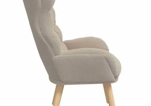 Fotoliu de relaxare, gri deschis, material similar lână - 5/5