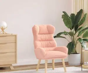 vidaXL Fotoliu de relaxare, roz, material similar lână