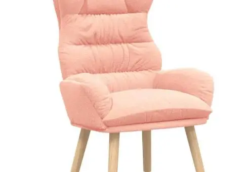 Fotoliu de relaxare, roz, material similar lână - 2/5