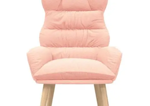 Fotoliu de relaxare, roz, material similar lână - 4/5