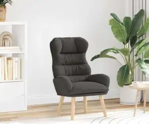 vidaXL Fotoliu de relaxare, gri închis, material similar lână
