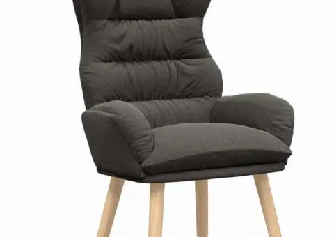 Fotoliu de relaxare, gri închis, material similar lână - 2/5