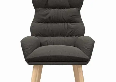 Fotoliu de relaxare, gri închis, material similar lână - 4/5