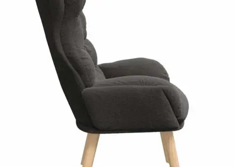 Fotoliu de relaxare, gri închis, material similar lână - 5/5