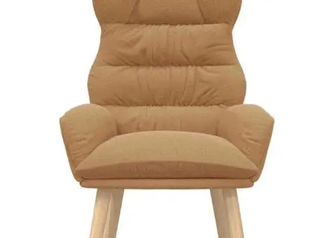 Fotoliu de relaxare, bej, material similar lână - 4/5