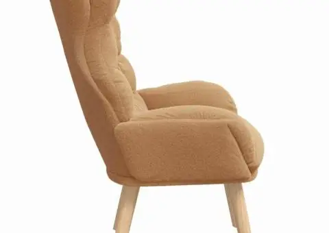 Fotoliu de relaxare, bej, material similar lână - 5/5